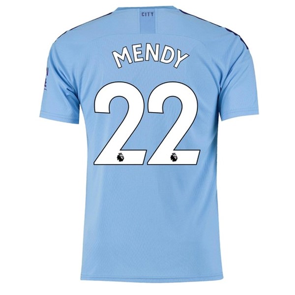 Camiseta Manchester City NO.22 Mendy 1ª 2019-2020 Azul